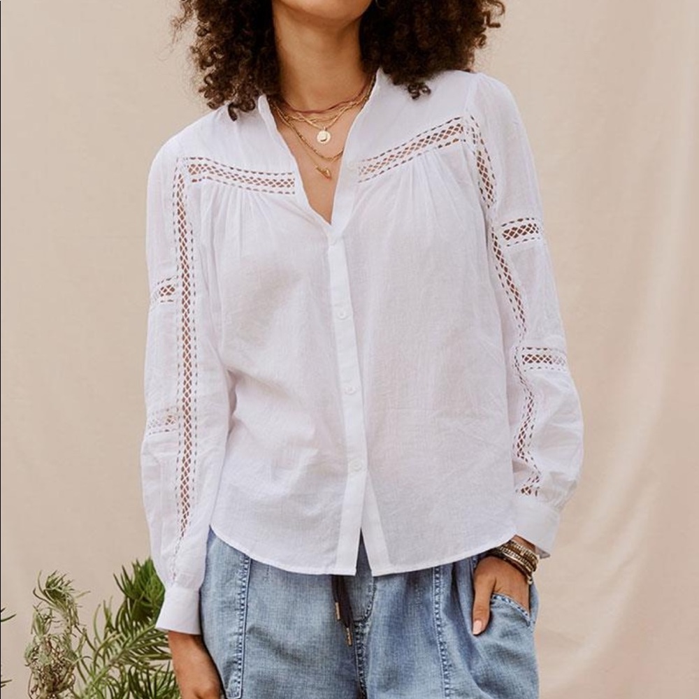 🆕 Matilda Jane Good Hart LYDIA Blouse Top White L